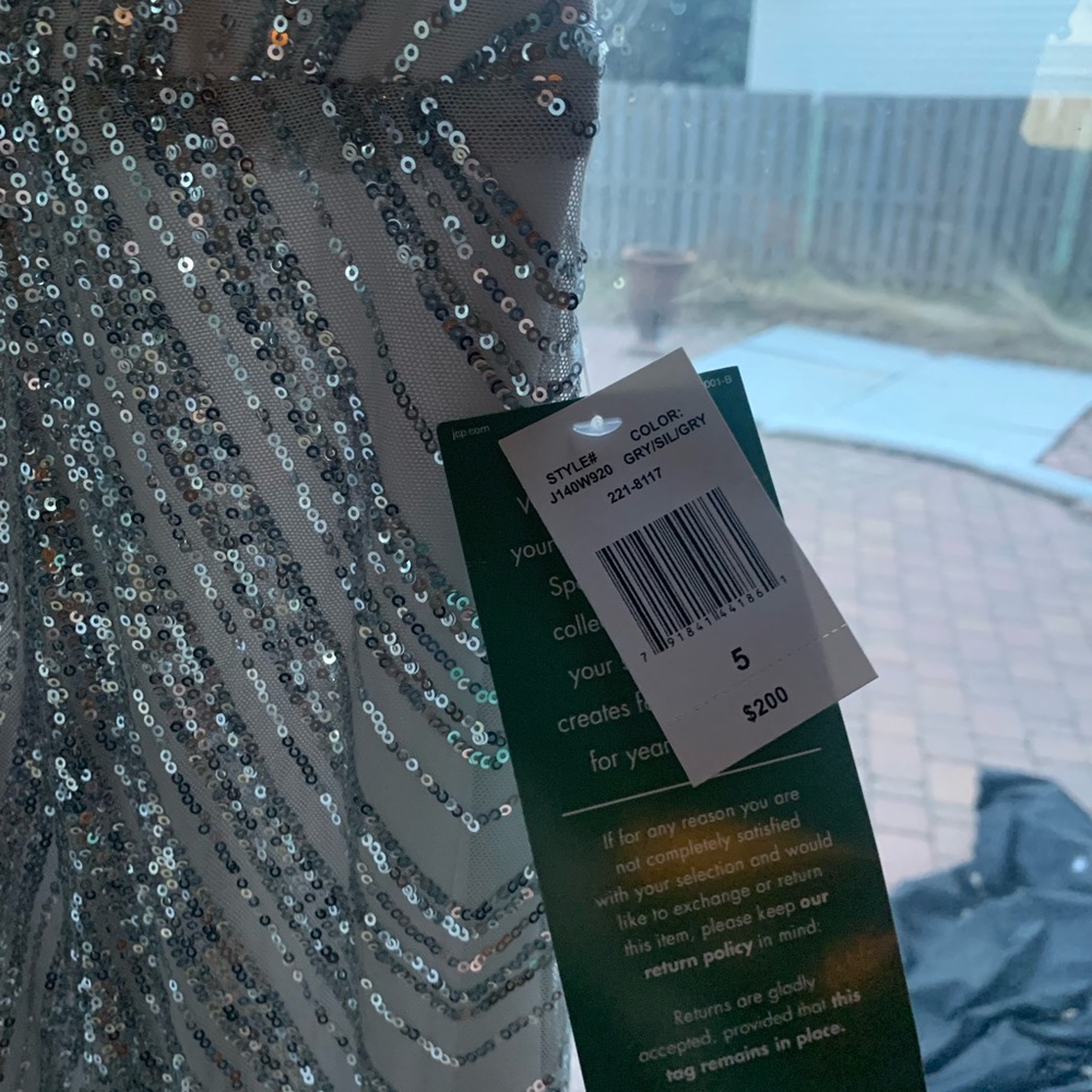 B.Smart Silver Sequin Prom Formal Dress - Picture 5 of 8